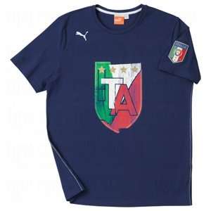    Puma Mens Italia Graphic T Shirts Navy/Large