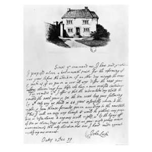 Facsimile of a Letter Illustrating the House in Which Locke was Born 
