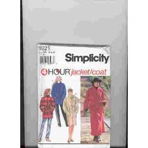  Simplicity 4 hour jacket/coat 9221 size AA xs,sm,med 