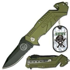  Army Rescue Knife & Dog Tag 