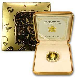 2003 .32oz Gold Canadian $150 Lunar Goat Hologram (W/Box & COA 