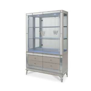  Aico Amini Hollywood Swank Curio with Drawers in Pearl 