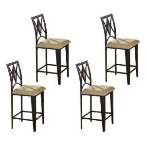   Tile Back Metal Counter Height Chairs   Set of 4