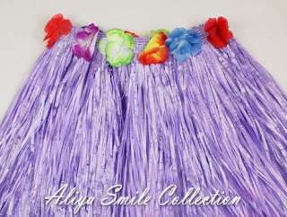 Adult & Kids Hawaiian Grass Skirt Hula Luau Fancy Dress Length 12/16 