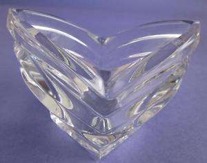   Crystal Art Deco Glass Votive Candle Holder Bowl Germany V Shape WOW