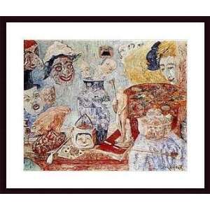   with Masks   Artist James Ensor  Poster Size 22 X 28