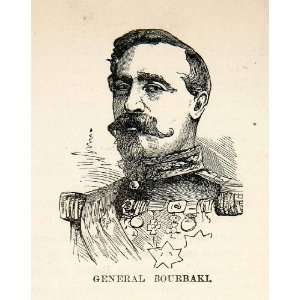  1871 Wood Engraving General Charles Denis Bourbaki French 