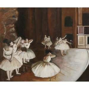  Oil Painting Ballet Rehearsal on Stage Edgar Degas Hand 