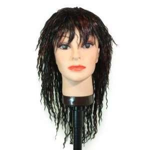   Black with Medium/Dark Copper Red twist Highlight bangs synthetic wig