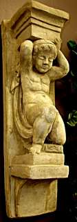 Eros Cupid Wall Sculpture Bracket English Antique Art  