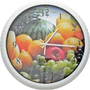   Clock, Beautiful Round Non ticking Silent Fruit Clock kitchen Home