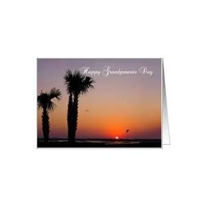 Grandparents day happy, Sunrise and Palms Card