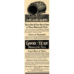  1914 Ad Goodyear Tire Rubber Motorcycle Akron Ohio Road 