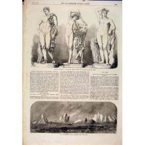  Statue Rome Palace Farnese Cape Horn Old Print 1864