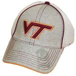  NCAA VT VIRGINIA TECH HOKIES FLEX FIT GREY MESH HAT CAP 
