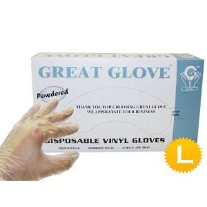  Vinyl Powdered Glove   100 Gloves / Box   Large
