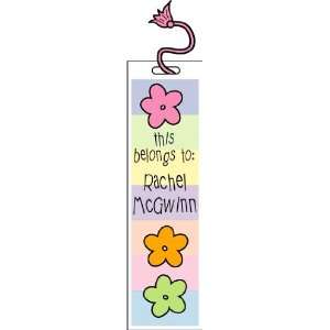  Pastel Flowers Personalized Bookmark