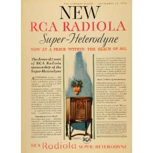  1930 Ad Vintage RCA Radiola Super Heterodyne Radio 
