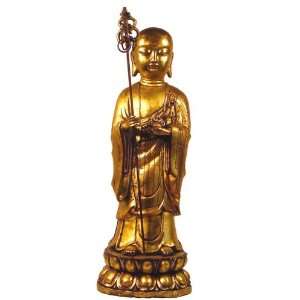  Tibetan Silver Gilt Statue Ksitgarbha Bodhisattva 