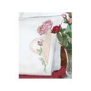  Stamped Pillowcases With White Perle Edge 2/Pkg