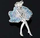 New Blue Rhinestone Crystal Beauty Flower Fairy Gail Fashion Jewelry 