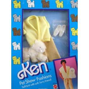  Barbie KEN Pet Show Fashions w Furry Cat   Yellow Clothes 