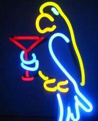 Neon Parrot w/Martini Sign Bar Game Room Frat Party Light REAL NEON 