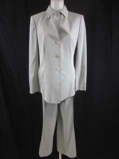 AKRIS Gray Blazer Pants Suit Set Sz 12  