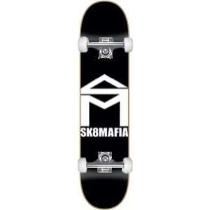  Sk8mafia Skateboard House Logo   7.5 w/Raw Trucks & White 