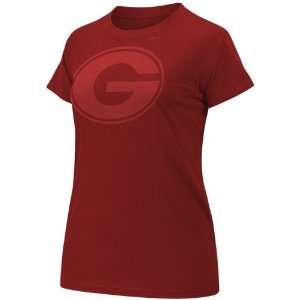  Nike Georgia Bulldogs Ladies Red Large Logo T shirt 