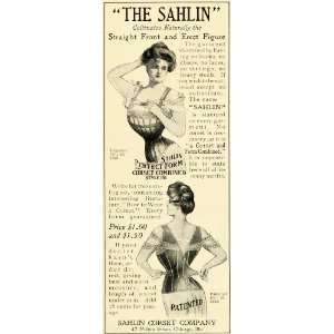  1902 Ad Sahlin Corset Victorian Fashion Clothing 