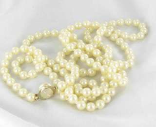 Hong Kong vtg 54 faux pearl necklace box clasp beads  
