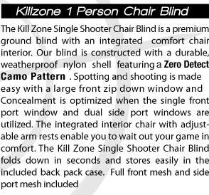   Man Chair Blind Hunting Blind with Zero Detect Camo  7T
