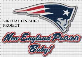 New England Patriots Baby Cross Stitch Pattern NFL Football TBB 
