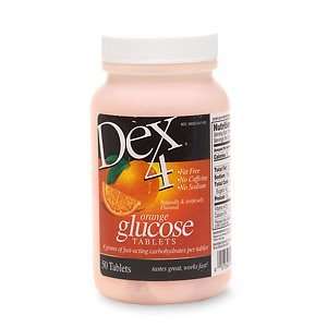 Dex 4 Glucose Tablets Relieve Low Blood Sugar and Boosts Energy Orange 