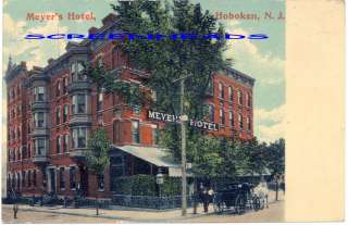 1910 MEYERS HOTEL HOBOKEN NEW JERSEY POSTCARD  