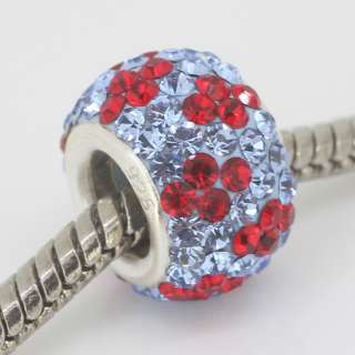 Red&Alexandrite Spin Swarovski Crystal 925 Core Bead Fit Bracelet 