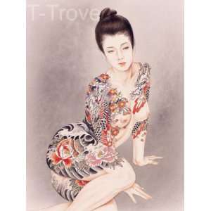  Tattoo Japanese Lady Wall Scroll Q14