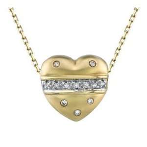  14k YELLOW GOLD WOMENS PENDANT LP 260 DIAMOND 0.12CT TW Jewelry