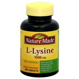  Nature Made L Lysine, 1000 mg, Tablets, 60 ct. Health 