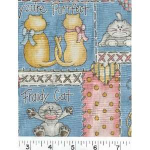  45 Wide FRAIDY CAT Fabric By The Yard Arts, Crafts 