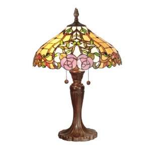   TT60744 Guadalupe Table Lamp, Antique Bronze and Art Glass Shade