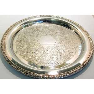  SL51   Oneida vintage ornate silverplate serving platter 