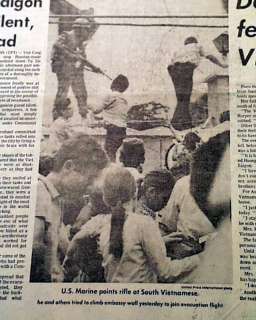 VIETNAM WAR ENDS Saigon Ho Chi Minh 1975 Old Newspaper  
