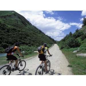  Cyclists, Val Veny Near Courmayeur, Valle DAosta, Italy 