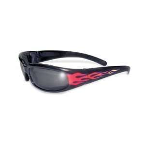  Global Vision Chicago Flame Padded Foam Glasses SMOKE Lens Automotive