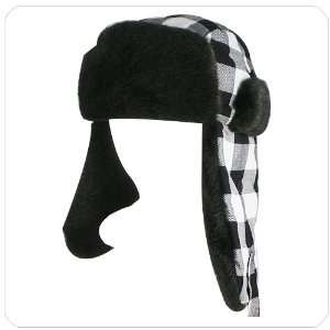   Faux Fur Trooper Trapper Ski Plaid Wool Winter Hat 