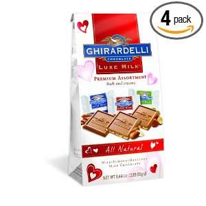 Ghirardelli Valentines Luxe Milk Chocolate Squares, Premium 
