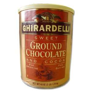 Ghirardelli Sweet Ground Chocolate Cocoa Case (6) 3 lbs. Tubs  