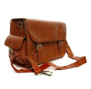 Vintage & Casual Style Brown Leather Camera Shoulder Bag  